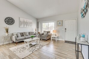 Living Room | 1st Floor | Full Sleeper Sofa | Central Heating & A/C | Free WiFi
