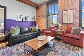 Living area with sleeper sofa