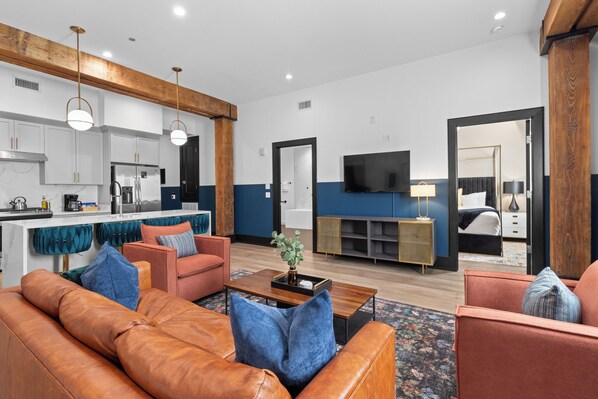 Living area with sleeper sofa
