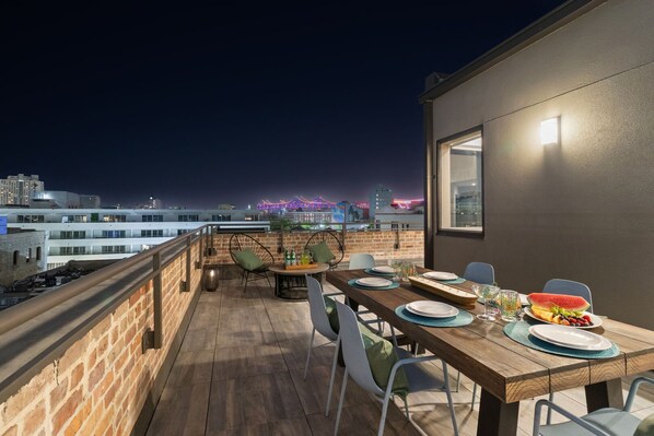Private corner terrace with stunning views, plenty of seating and BBQ pit upon request