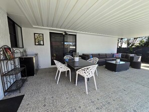 Outdoor dining and lounging