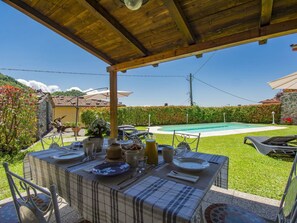 Plant, Sky, Property, Building, Furniture, Table, Flowerpot, Shade, Houseplant, Chair