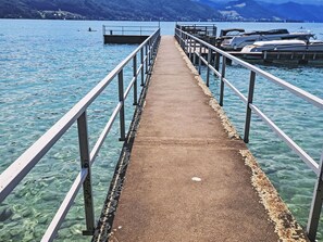 Water, Water Resources, Blue, Azure, Wood, Fence, Lake, Line, Dock, Waterway