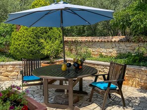 Plant, Furniture, Table, Umbrella, Outdoor Table, Shade, Tree, Outdoor Furniture, Rectangle, Leisure