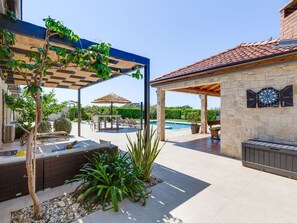 Swimming Pool, Outdoor Furniture, Resort, Shade, Furniture, Chair, Flagstone, Composite Material, Eco Hotel, Leisure