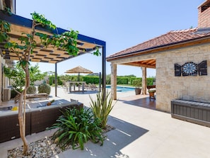 Swimming Pool, Outdoor Furniture, Resort, Shade, Furniture, Chair, Flagstone, Composite Material, Eco Hotel, Leisure