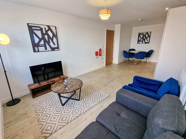 Relax with family and friends in our super stylish living space