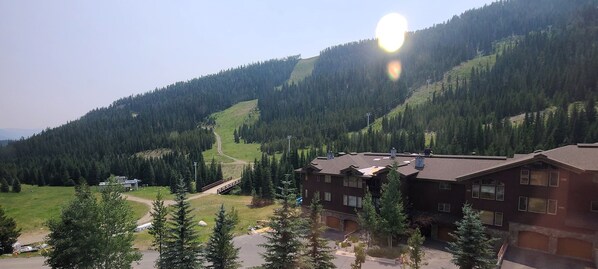 View from the balcony with ski lift.