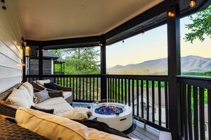 Cozy up around the firepit on a cool mountain night, sharing stories under stars
