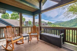 Covered Deck with Mountain Views