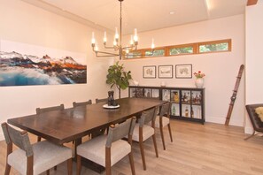 Spacious Dining room, custom art work