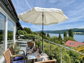 Food, Sky, Table, Tableware, Mountain, Cloud, Plant, Furniture, Green, Natural Landscape