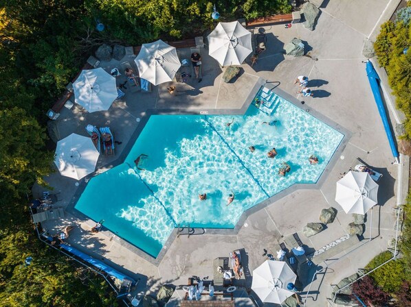 Bird's-eye view of the pool, ideal for a summer day.