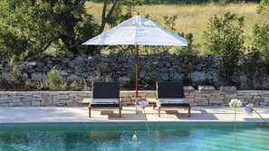Deckchairs at the pool