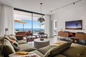 Living room with smart tv. 