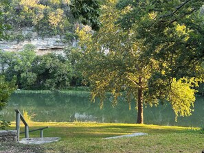  Relax on the porch and view the emerald colored river.