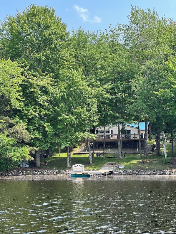 Lake to cottage view