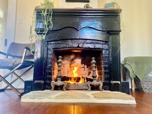 Nothing beats hanging out by a cozy fire! Relax in our beautiful living room 