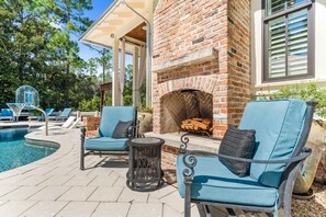 Outdoor Wood Burning Fireplace.  Firewood Not Included