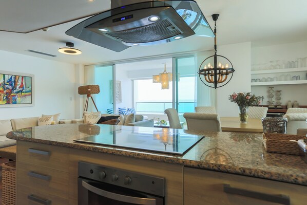 Full kitchen includes washer and dryer, coffee maker, toaster, microwave, etc.