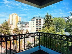 “Begin your day with a cup of coffee on the private balcony, the ideal spot to relax and soak in the vibrant atmosphere of Student City.”