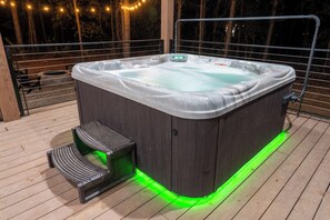 Soak away the stressors of life in this hot tub