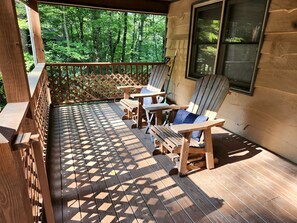 Relax on the front porch with your book and coffee