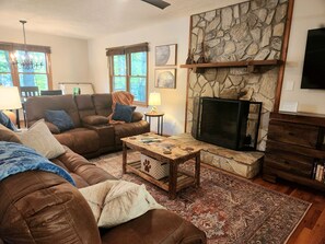 Stretch out in the cozy living room with reclining loveseat and sofa