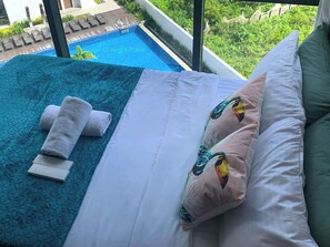 View from Bedroom - Swimming Pool and Ocean View