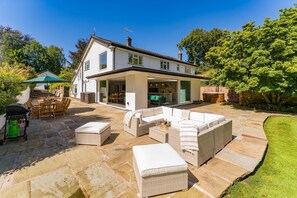 The sun terrace at Garden Cottage, Cheshire