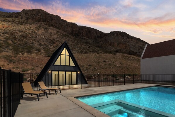 Exterior Poolside View Twilight