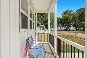 Front porch with a view of the lake