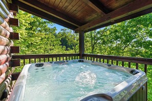 Indulge in relaxation in the private hot tub