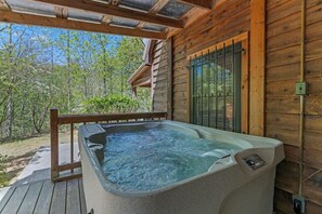 Indulge in relaxation in the private hot tub