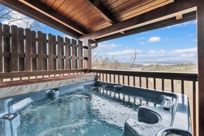 Unwind in the private hot tub