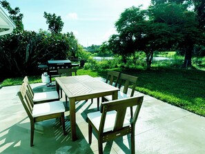 Outdoor Patio with Grill overlooking the lake