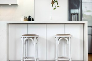 There is seating available in the kitchen. 