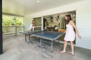 Enjoy some ping pong in the outdoor entertaining space