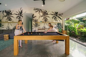 Enjoy the biliards table located in the second indoor living space