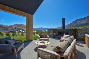 Outdoor lounge with super comfy seats.