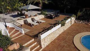 Sunny and shady terrace