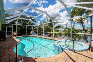 Private pool and hot tub
