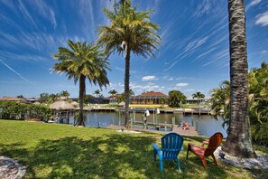 Backyard overlooking canal
