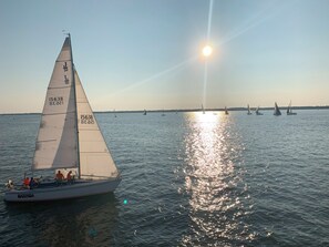Sailboats on Lake Erie.