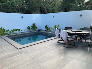 Pool and outdoor sitting area