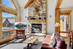 Living Area With Cozy Fireplace
