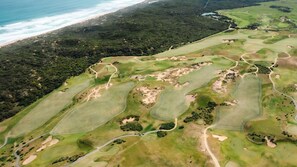 A closer view of The National Golf Club and Gunnamatta Beach.