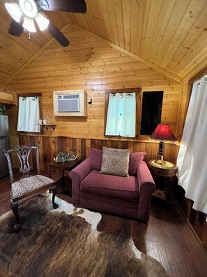 Watch streaming services from this comfy 2-person loveseat. 