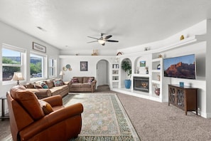 The large Smart TV and comfortable sofas offer a great place to just relax or to binge your favorite show.