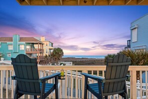 Enjoy breathtaking, unobstructed ocean views from the deck, where waves meet the horizon in a serene coastal panorama